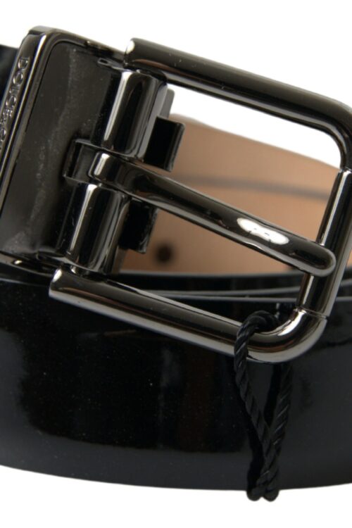 Dolce & Gabbana Elegant Black Leather Belt with Metal Buckle