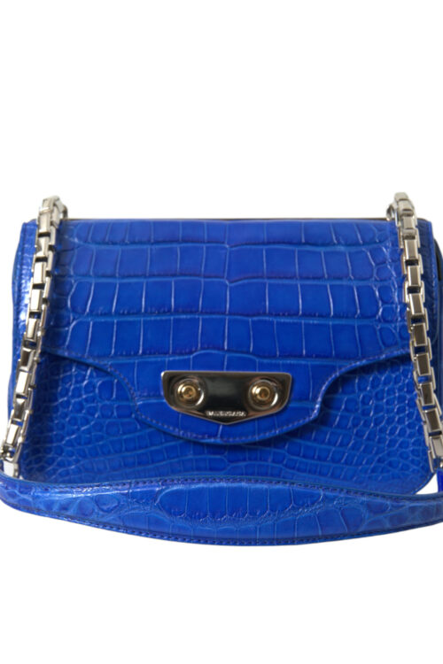 Balenciaga Alligator Skin Mini Shoulder Bag – Elegant Blue