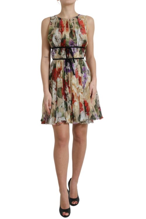 Dolce & Gabbana Floral Elegance Silk Chiffon Mini Dress