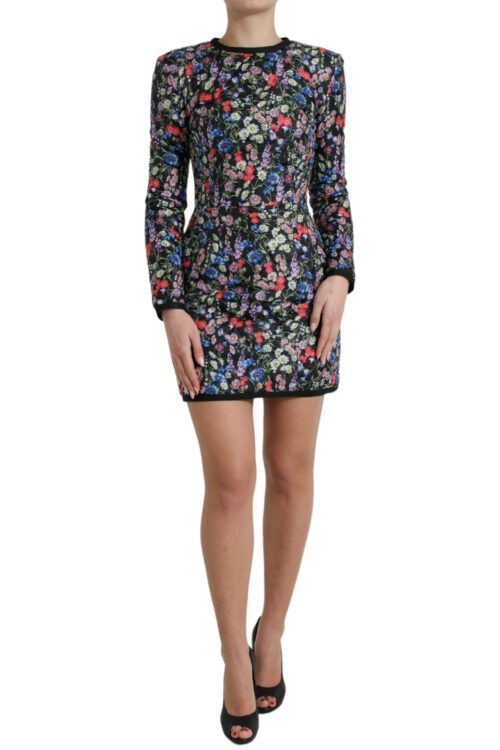 Dolce & Gabbana Floral Sheath Mini Dress Elegance