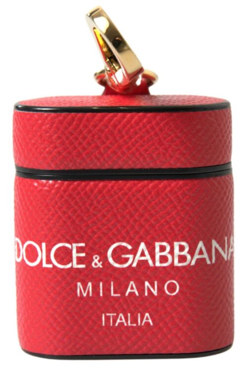 Dolce & Gabbana Elegant Red Leather Airpods Case
