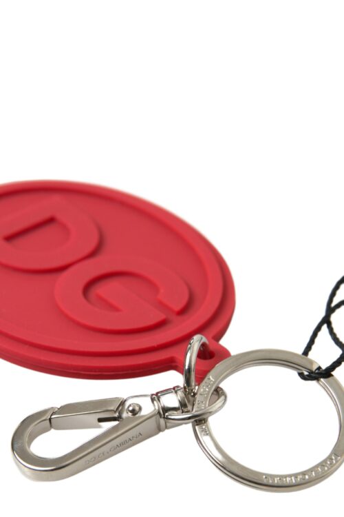 Dolce & Gabbana Chic Red Rubber and Brass Designer Keychain