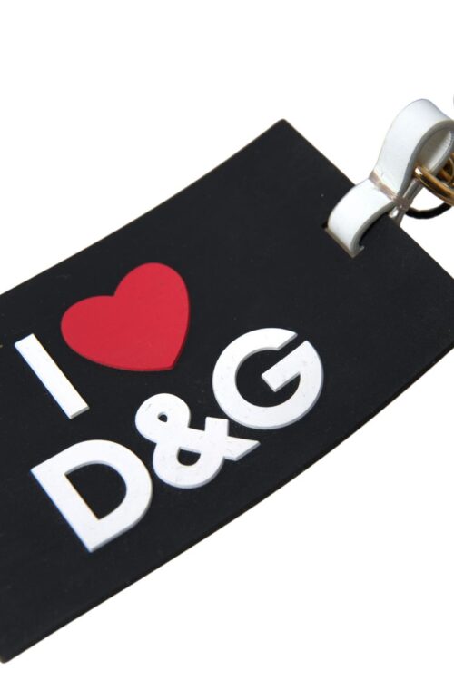 Dolce & Gabbana Chic Black and Gold Designer Keychain
