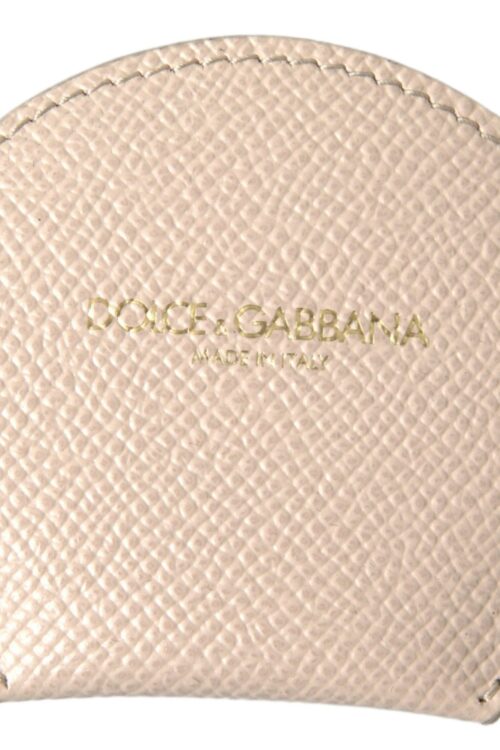 Dolce & Gabbana Elegant Calfskin Leather Hand Mirror Holder