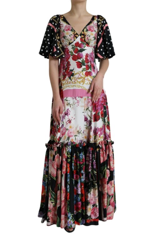 Dolce & Gabbana Elegant Floral Silk Maxi Dress