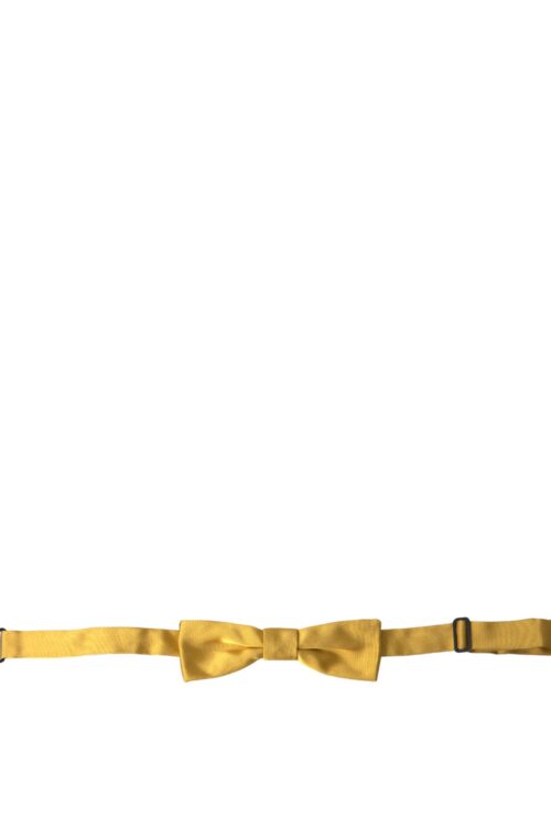 Dolce & Gabbana Black Brocade Silk Adjustable Neck Bow Tie