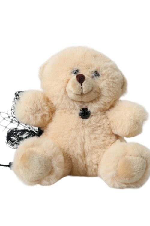 Dolce & Gabbana Beige Teddy Bear Mesh Net Band Hair Clip