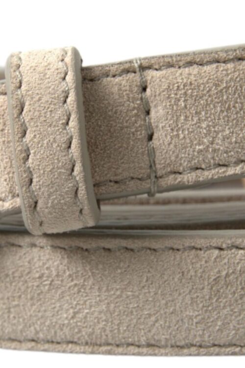 Dolce & Gabbana Elegant Beige Leather Belt with Metal Buckle