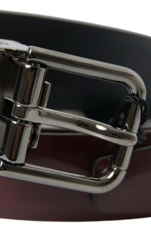Dolce & Gabbana Elegant Bordeaux Leather Belt with Metal Buckle