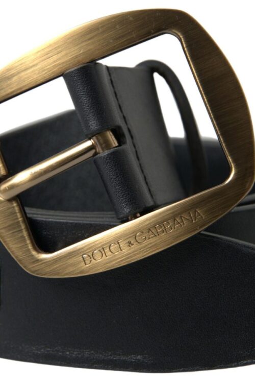 Dolce & Gabbana Sleek Italian Leather Belt with Metal Buckle