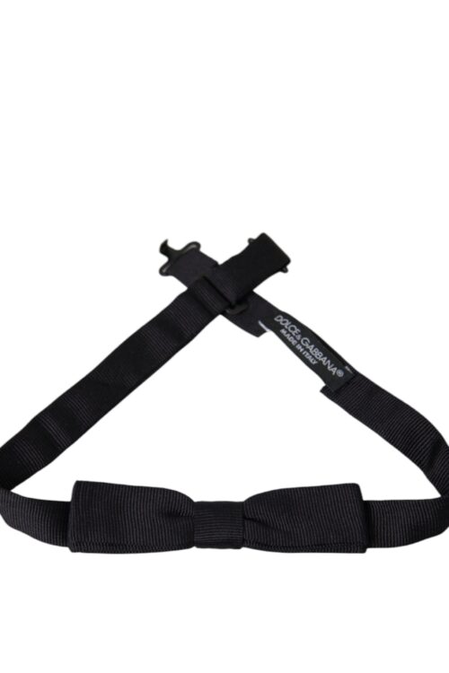 Dolce & Gabbana Black Silk Adjustable Men Neck Bow Tie