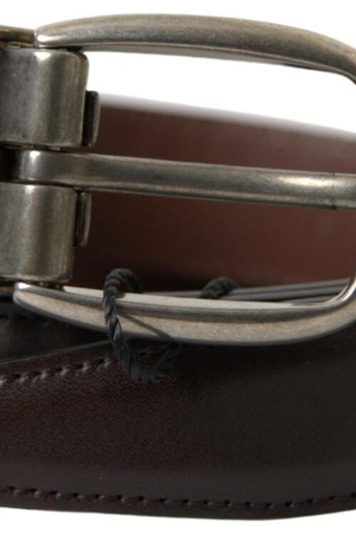 Dolce & Gabbana Elegant Leather Belt with Metal Buckle
