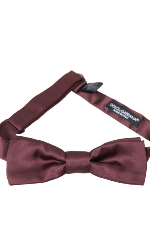 Dolce & Gabbana Brown Silk Adjustable Neck Men Bow Tie