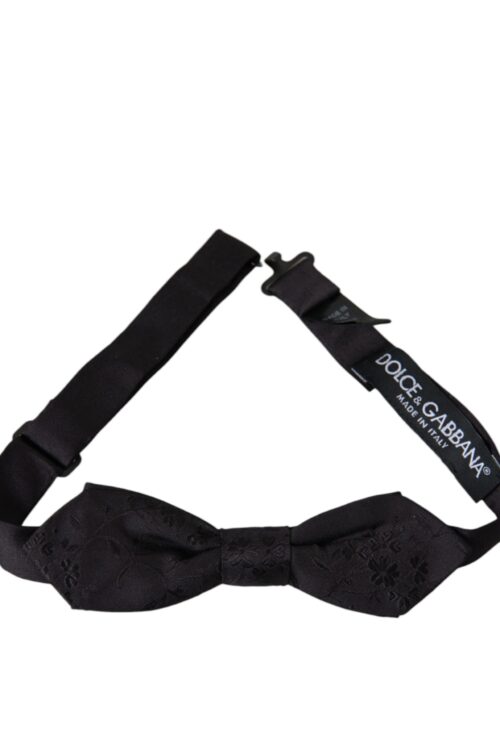 Dolce & Gabbana Black Silk Adjustable Neck Men Bow Tie