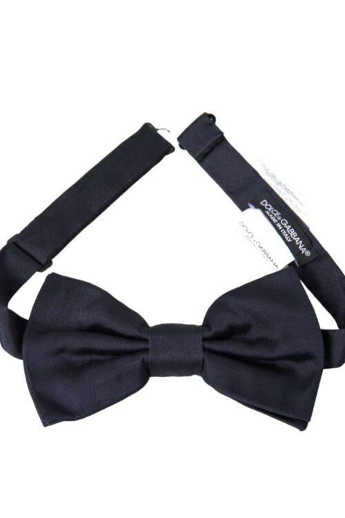 Dolce & Gabbana Dark Blue Silk Adjustable Neck Men Bow Tie