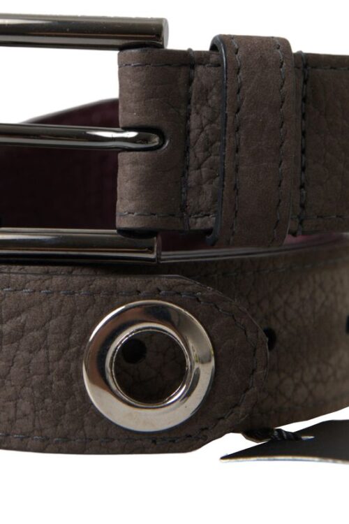 Dolce & Gabbana Elegant Brown Leather Belt with Metal Buckle