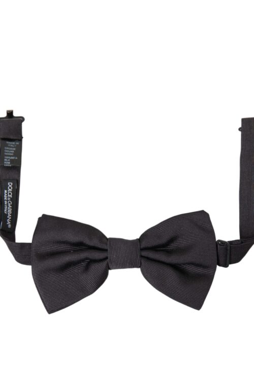 Dolce & Gabbana Black Silk Adjustable Neck Men Bow Tie