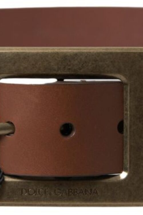 Dolce & Gabbana Elegant Leather Belt with Metal Buckle