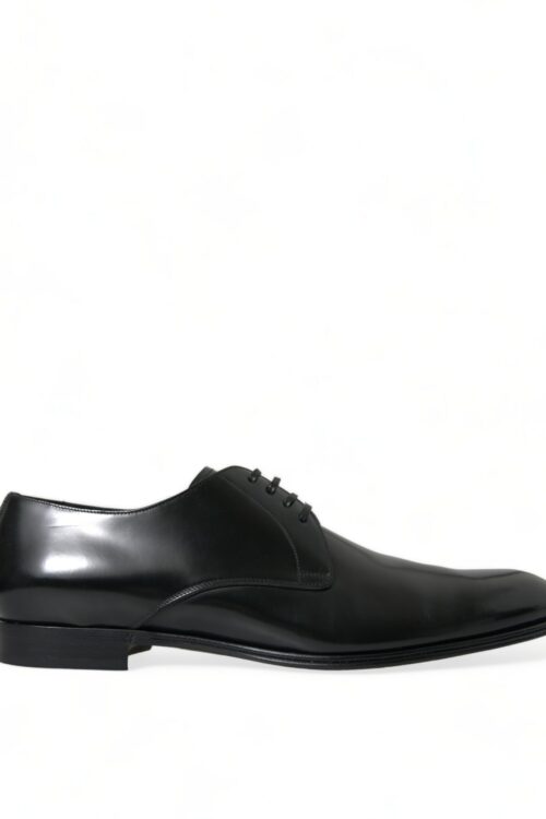 Dolce & Gabbana Elegant Black Calfskin Men’s Derby Shoes