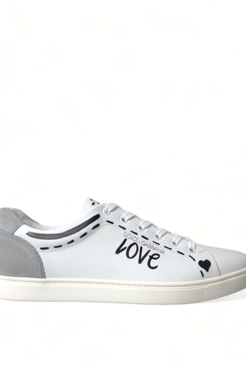 Dolce & Gabbana Elegant White Calfskin Leather Sneakers