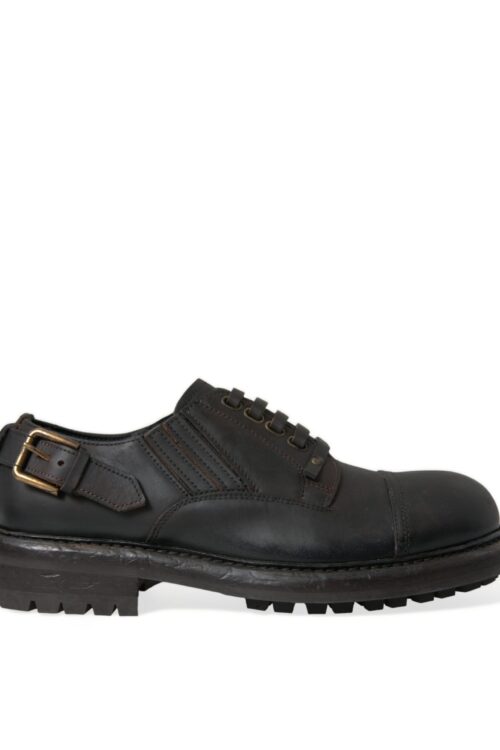 Dolce & Gabbana Elegant Mens Leather Derby Dress Shoes