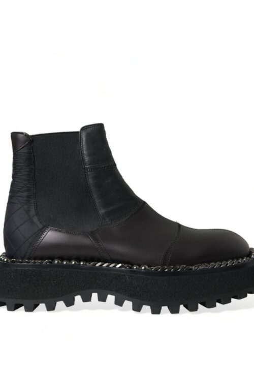 Dolce & Gabbana Elegant Black Chelsea Slip-On Boots