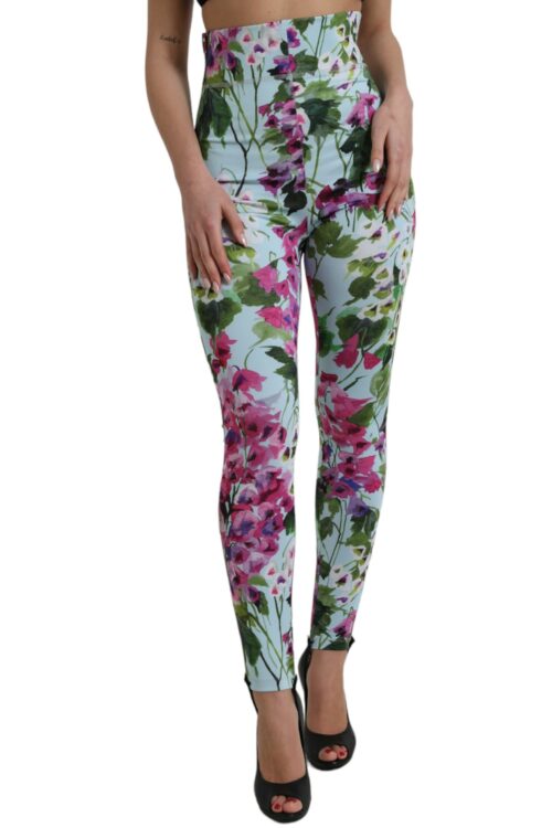 Dolce & Gabbana Elegant Floral High-Rise Leggings Pants