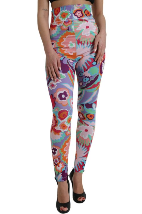 Dolce & Gabbana Enchanting Floral Print High-Waist Leggings