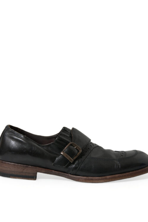 Dolce & Gabbana Elegant Black Leather Moccasins Dress Shoes