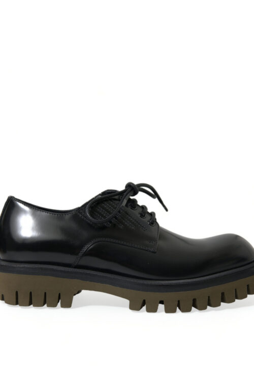 Dolce & Gabbana Elegant Black Leather Derby Dress Shoes