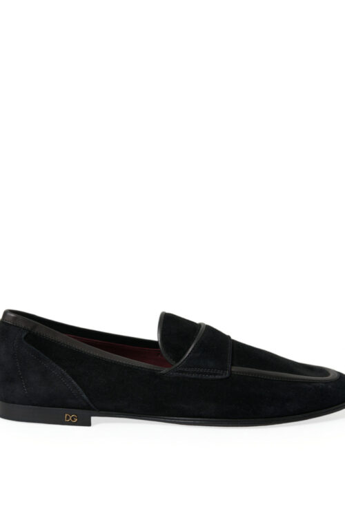 Dolce & Gabbana Elegant Velvet Black Loafers for Men