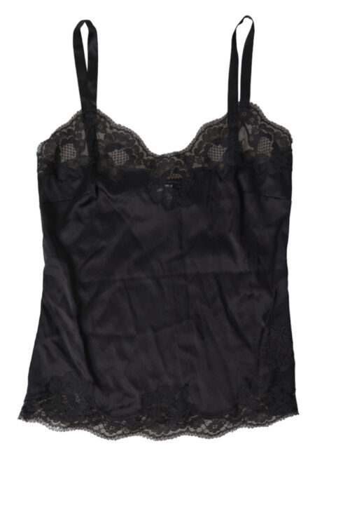 Dolce & Gabbana Elegant Silk Blend Lace Camisole Top