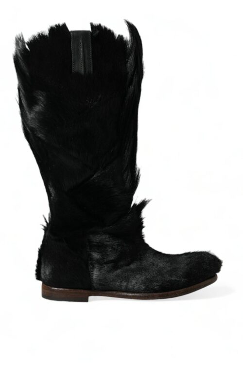 Dolce & Gabbana Opulent Gazelle Fur Mid Calf Boots