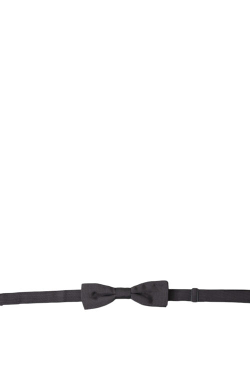 Dolce & Gabbana Elegant Silk Dark Gray Bow Tie