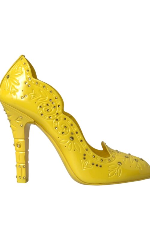 Dolce & Gabbana Yellow Crystal CINDERELLA Heels Pumps Shoes