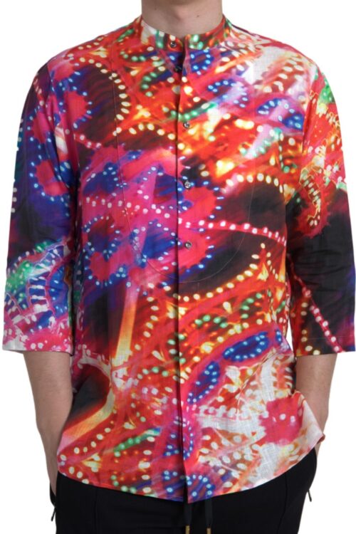 Dolce & Gabbana Stunning Multicolor Linen Casual Shirt