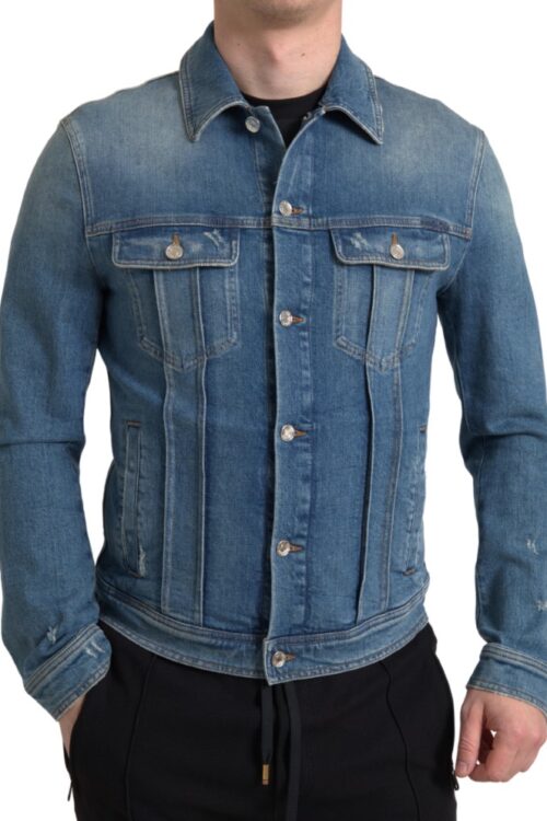 Dolce & Gabbana Elegant Blue Denim Stretch Jacket