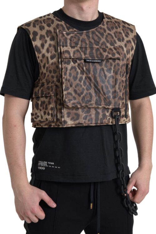 Dolce & Gabbana Silk Leopard Vest Exclusive Sportswear