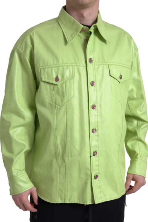 Dolce & Gabbana Elegant Light Green Cotton Button Down Shirt