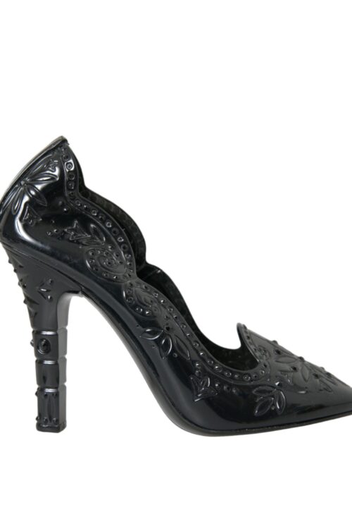 Dolce & Gabbana Black Crystal CINDERELLA Heels Pumps Shoes