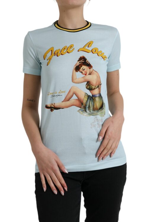 Dolce & Gabbana Elegant Light Blue Cotton T-Shirt