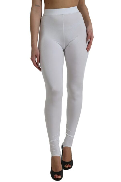 Dolce & Gabbana Elegant High Waist Leggings in White