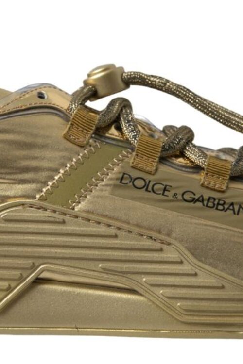 Dolce & Gabbana Elegant Gold Lace-Up NS1 Sneakers