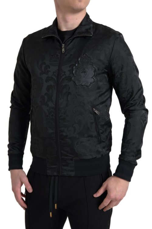Dolce & Gabbana Elegant Full Zip Black Sweater