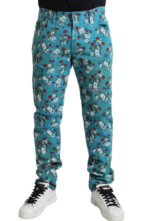 Dolce & Gabbana Chic Floral Skinny Denim Jeans