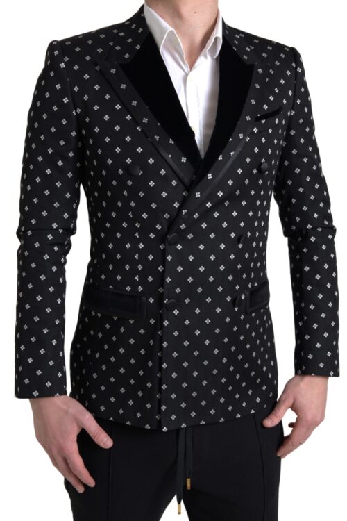 Dolce & Gabbana Elegant Geometric Patterned Slim Blazer