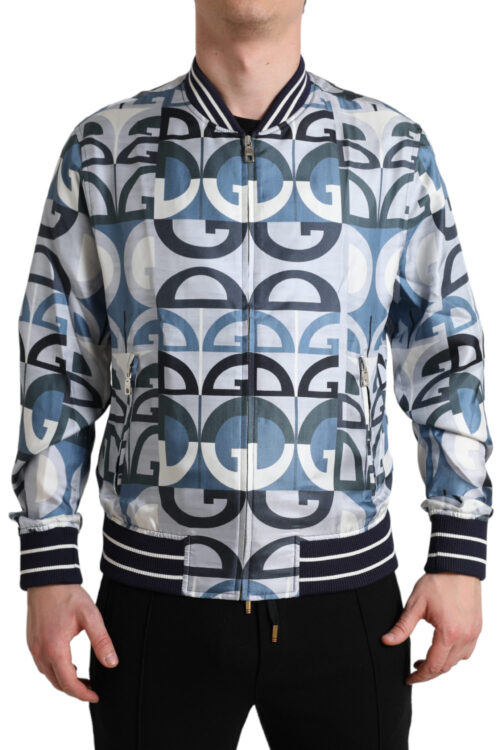 Dolce & Gabbana Multicolor Silk Bomber Jacket – Classic Elegance