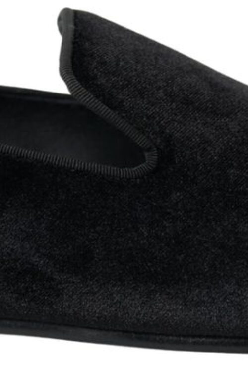 Dolce & Gabbana Elegant Velvet Black Loafers for Men
