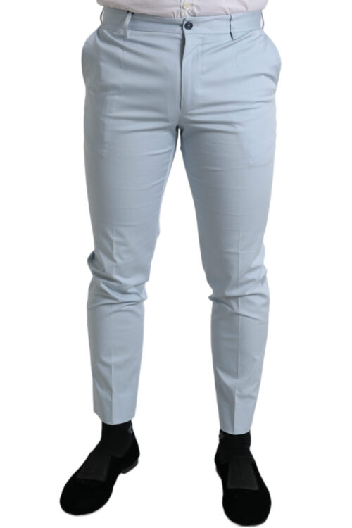 Dolce & Gabbana Sky Blue Cotton Stretch Skinny Pants