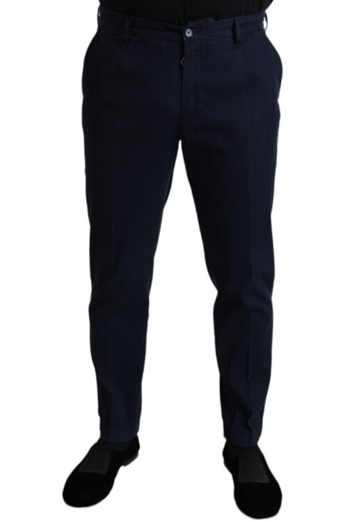Dolce & Gabbana Elegant Dark Blue Skinny Dress Pants